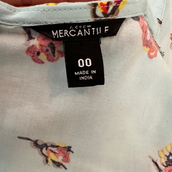 J.Crew Mercantile Faux Wrap Mini Dress – Blue Floral Print – Size 00 - Picture 11 of 16